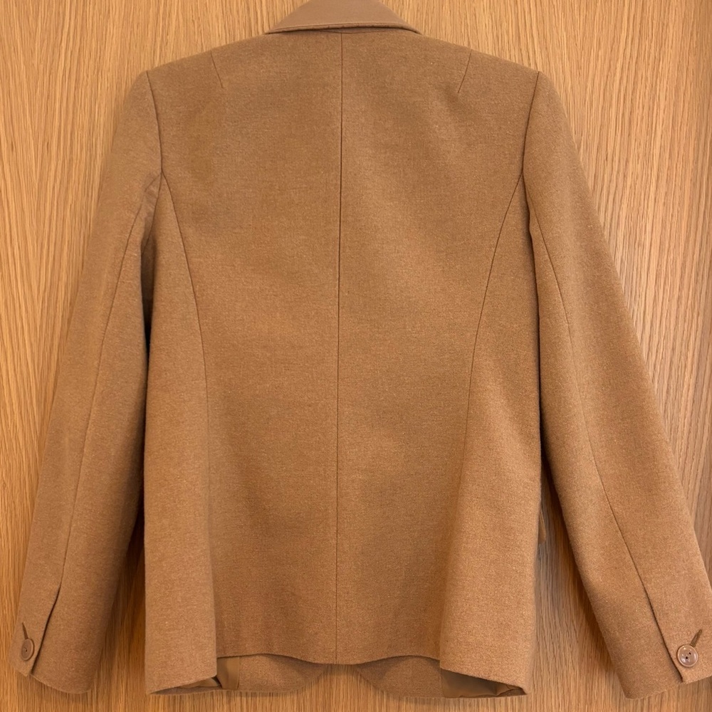 Quince Italian Wool Stand Collar Blazer in Warm Camel, Sz Sm - Picture 5 of 6